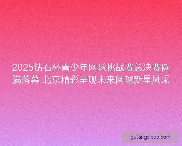 2025钻石杯青少年网球挑战赛总决赛圆满落幕 北京精彩呈现未来网球新星风采
