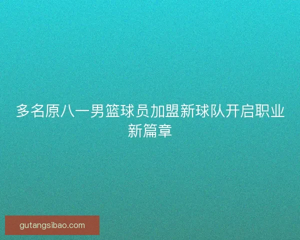 多名原八一男篮球员加盟新球队开启职业新篇章